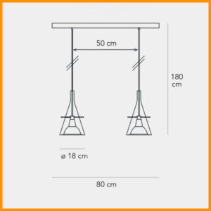 FontanaArte Flute Media Sospensione 2 Luci - immagine 2