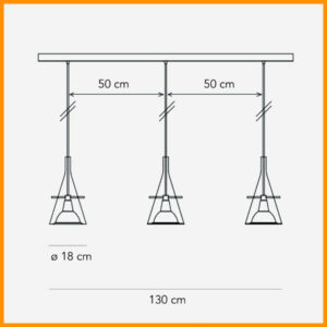 FontanaArte Flute Grande Sospensione 3 Luci - immagine 2