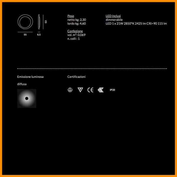 FOSCARINI-BAIA-MINI-PARETE-SOFFITTO-LED-STILLUCE-STORE_DIM-BERGAMO