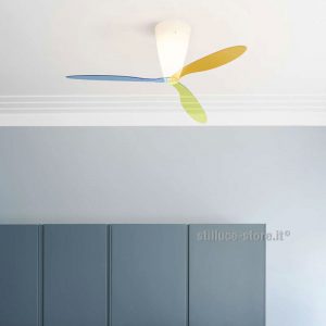 Luceplan Blow Ventilatore D28 Con Telecomando e Pale Multicolore - immagine 2