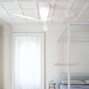 Luceplan Blow Ventilatore D28 Con Telecomando e Pale Trasparenti - immagine 3
