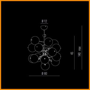 Metallux Atom lampada a sospensione d. 60 cm - immagine 2