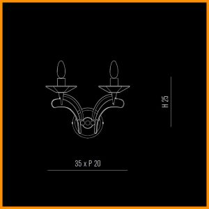 Metallux Icaro Parete 2 Luci Cromo - immagine 3
