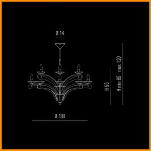 Metallux Icaro Sospensione 12 Luci Cromo - immagine 3