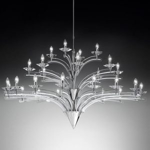 Metallux Icaro Sospensione 28 Luci Cromo