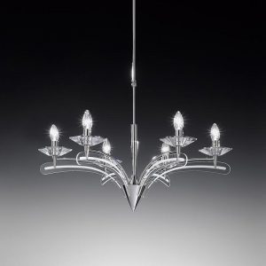 Metallux Icaro Sospensione 6 Luci Cromo