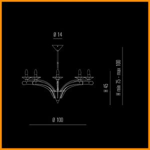 Metallux Icaro Sospensione 6 Luci Cromo - immagine 2