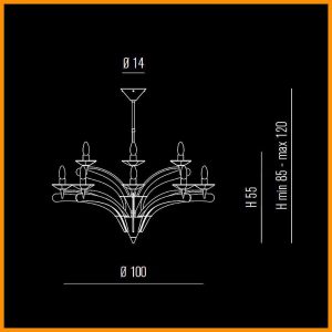 Metallux Icaro Sospensione 8 Luci Oro - immagine 3