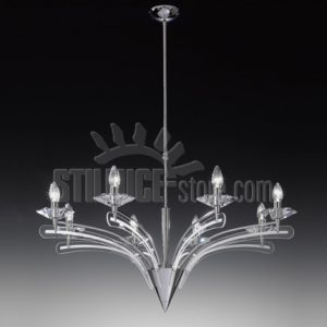 Metallux Icaro Sospensione 8 Luci Cromo