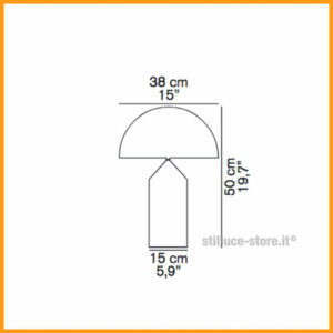 Oluce Atollo 239 lampada da tavolo metallo H. 50 - immagine 5