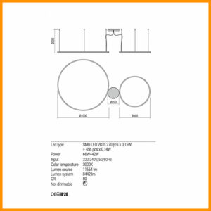 Redo Group Orbit Lampada Sospensione LED 2 Cerchi - immagine 4