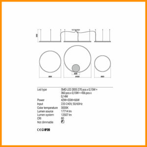 Redo Group Orbit Lampada Sospensione LED 3 Cerchi - immagine 4