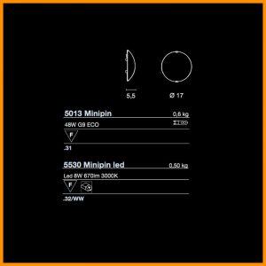 Egoluce Minipin Parete/Soffitto Led cod. 5530 - immagine 4