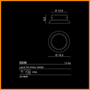 Egoluce Roc Parete / Soffitto Led Cod. 5539 - immagine 7