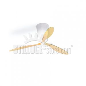 Luceplan Blow Ventilatore D28 Con Telecomando e Pale Arancio - immagine 3