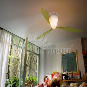 Luceplan Blow Ventilatore D28 Con Telecomando e Pale Verdi - immagine 2