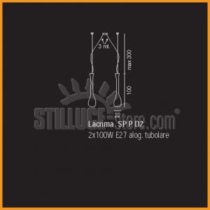 Vistosi Lacrima Sospensione P Decentrata 2 Luci - immagine 4