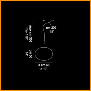 Vistosi Lucciola SP G D1 3E Sospensione Grande D.48 con Decentramento - immagine 4