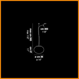 Vistosi Lucciola SP P D1 Sospensione Piccola d.36 con Decentramento - immagine 2