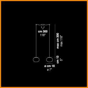 Vistosi Lucciola SP P D2 Sospensione doppia piccola d.18 con decentramento - immagine 3
