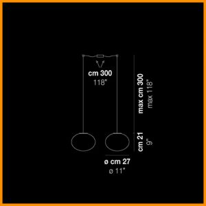 Vistosi Lucciola SP P D2 Sospensione doppia piccola d.27 con decentramento - immagine 3
