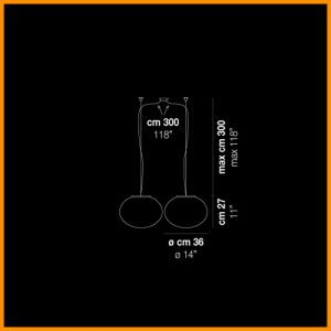 Vistosi Lucciola SP P D2 Sospensione Doppia Piccola d.36 con Decentramento - immagine 2