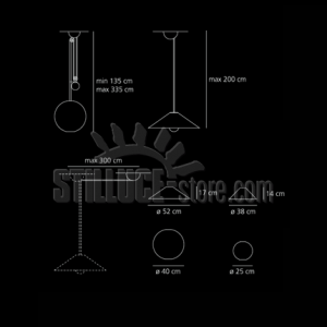 Artemide Aggregato Saliscendi Sfera Opalina d.40 - immagine 3