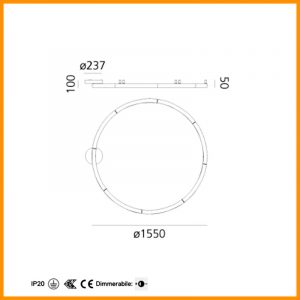 Artemide Alphabet Of Light Circular 155 Parete o Soffitto - immagine 2