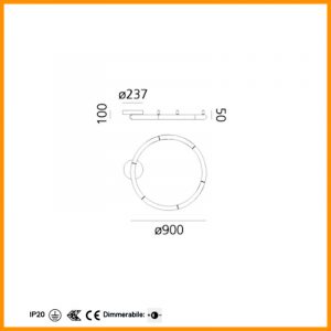 Artemide Alphabet Of Light Circular 90 Parete o Soffitto - immagine 2