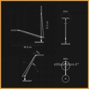 Artemide Demetra micro tavolo LED nera - immagine 3