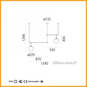 Artemide NH S3 2 Arms lampada a sospensione - immagine 2