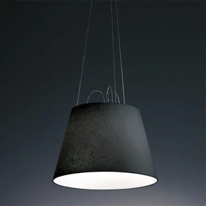 Artemide Tolomeo Mega Sospensione Diffusore Tessuto Nero cm. 42