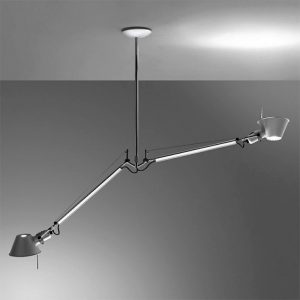 Artemide Tolomeo Sospensione Due Bracci Diffusore Alluminio