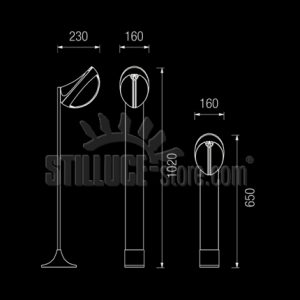 Boluce Airone Stelo 1 Luce H.650 Cod. 9047.00 - immagine 5