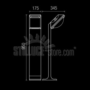 Boluce Dune Stelo Inclinato 1 Luce H.950 Cod. 5031.00 - immagine 3