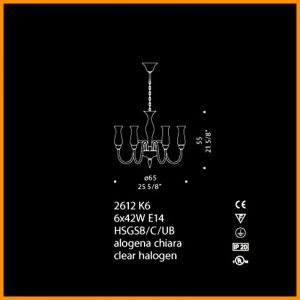 De Majo Tradizione Lampadario 2612 K6 - immagine 3