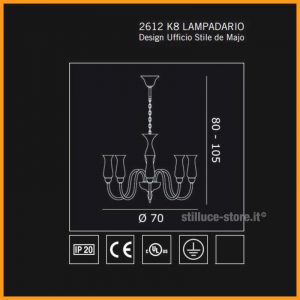 De Majo Tradizione Lampadario 2612 K8 - immagine 3