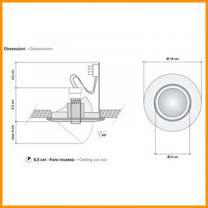 Egoluce Gamma Faretto incasso Alogeno 12V cod. 6240 - immagine 3