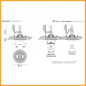Egoluce Gamma Faretto Incasso 230V Cod. 6249 - immagine 3
