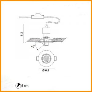 Egoluce Faretto incasso 230V Geko Mini cod. 6681 orient. con lamp. - immagine 2