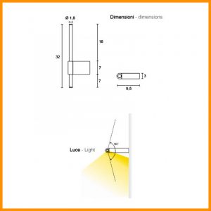 Egoluce Lancia Mini Parete Led Cod. 4566 - immagine 4