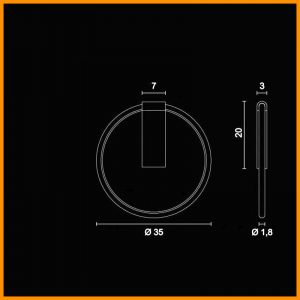 Egoluce Lancia Tonda Parete LED d. 35 Cod.4605 - immagine 4