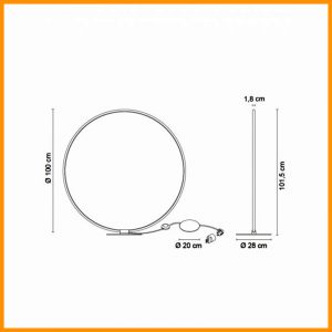 Egoluce Lancia Tonda Tavolo Terra LED d. 100 Cod. 3514 - immagine 3