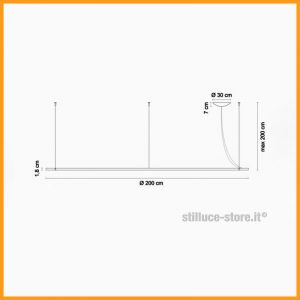 Egoluce Lancia Tonda Sospensione LED XL d. 200 Cod. 1575 - immagine 3