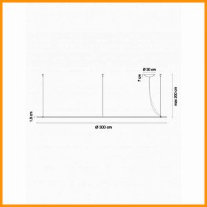 Egoluce Lancia Tonda Sospensione LED XXL d. 300 Cod. 1576 - immagine 3