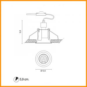 Egoluce Tappo Mini Faretto Incasso 230V cod. 6325 - immagine 2