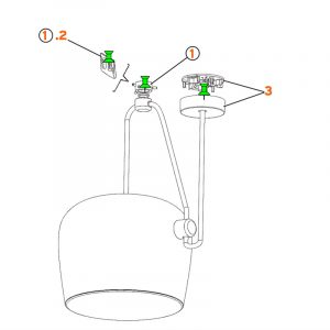 Flos Aim e Aim Small Ricambio Assieme attacco a soffitto - immagine 2