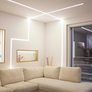 Barra LED alluminio per soggiorno mt 2 completa