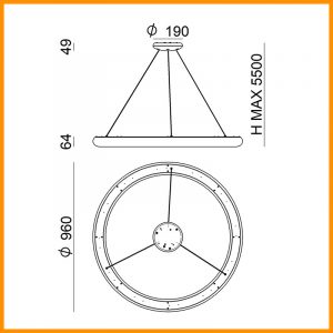 LineaLight Polo P Dali sospensione LED 96 - immagine 6