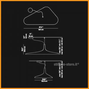 Luceplan Soleil Noir sospensione D89s - immagine 3
